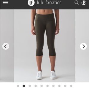 Lululemon Reveal Crop (15") - Dark Olive
